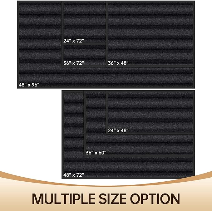 Amyracel Front Door Mat Indoor Outdoor Entrance, 24" x 48" All-Season Waterproof Heavy Duty Doormat for Outside Entry, Stain and Fade Resistant, Low Profile, Easy Clean Patio Entryway Mat