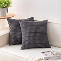 Pack of 2 Corduroy Decorative Throw Pillow Covers 22x22 Inch Soft Striped by Unknown