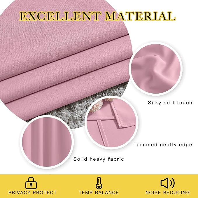 NICETOWN Crystal Pink Short Curtains - Image 4