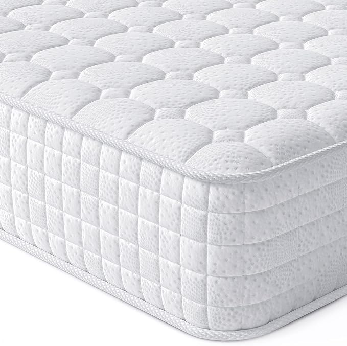 Vesgantti 8 Inch Multilayer Hybrid Full Mattress - Multiple Sizes & Styles Available, Ergonomic Design with Memory Foam and Pocket Spring, Medium Firm Feel, White