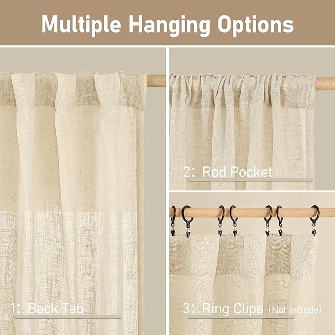 LAMIT Extra Wide Linen Curtains - Image 3