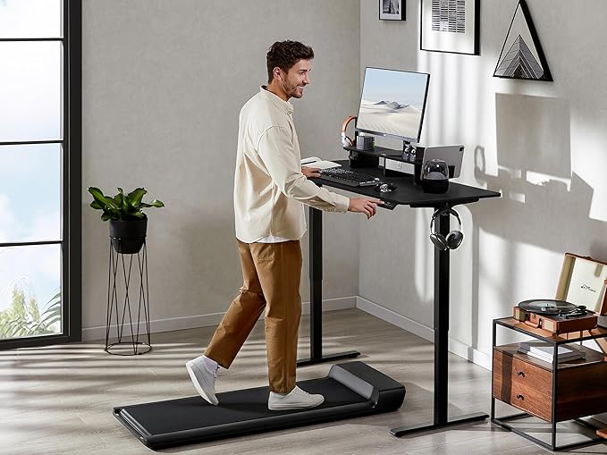 55x24 Inches Electric Standing Desk With Drawer and Monitor Stand, Height Adjustable for Home Office, Ergonomic Sit to Stand With Phone Holder, 3 Hooks, Black
