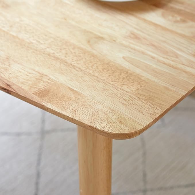 Livinia Aslan 70.9" Malaysian Oak Rectangular Wooden Dining Table/Large Solid Wood Kitchen Desk (Natural Oak)