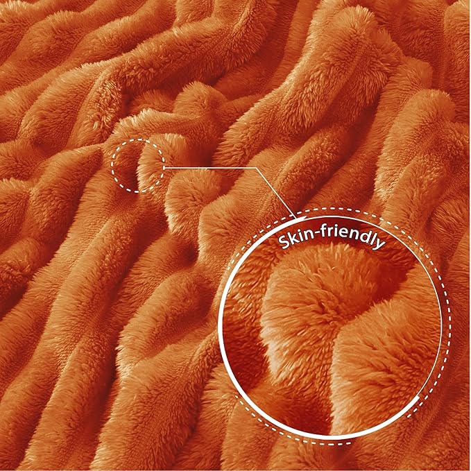 Exclusivo Mezcla Twin Size Flannel Fleece Blanket, Super Soft Striped Jacquard - Image 5