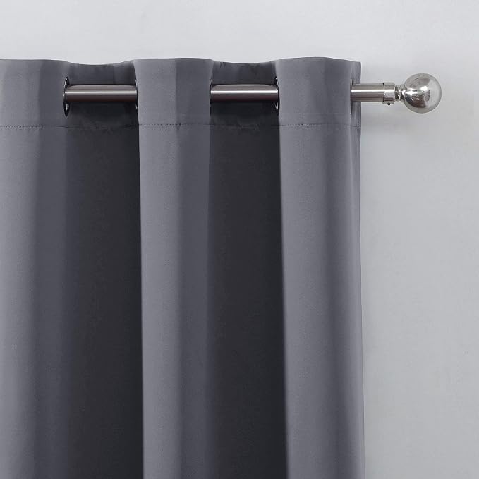 LEMOMO Grey Thermal Blackout Curtains/42 x 63 Inch/Set of 2 Panels Room - Image 7