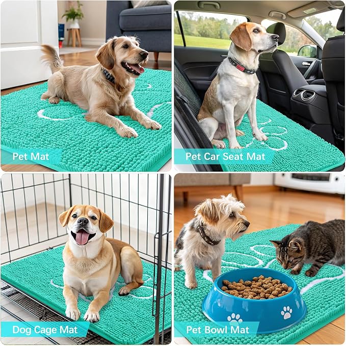 OLANLY Dog Door Mat for Muddy Paws 48x30, Paw Print Design, Absorbs Moisture - Image 7