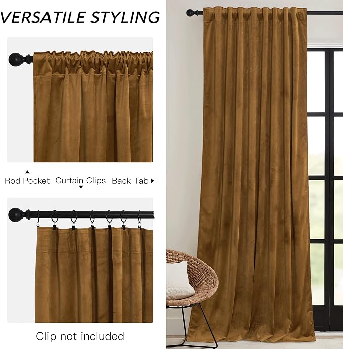 RYB HOME Velvet Blackout Curtains - Image 2