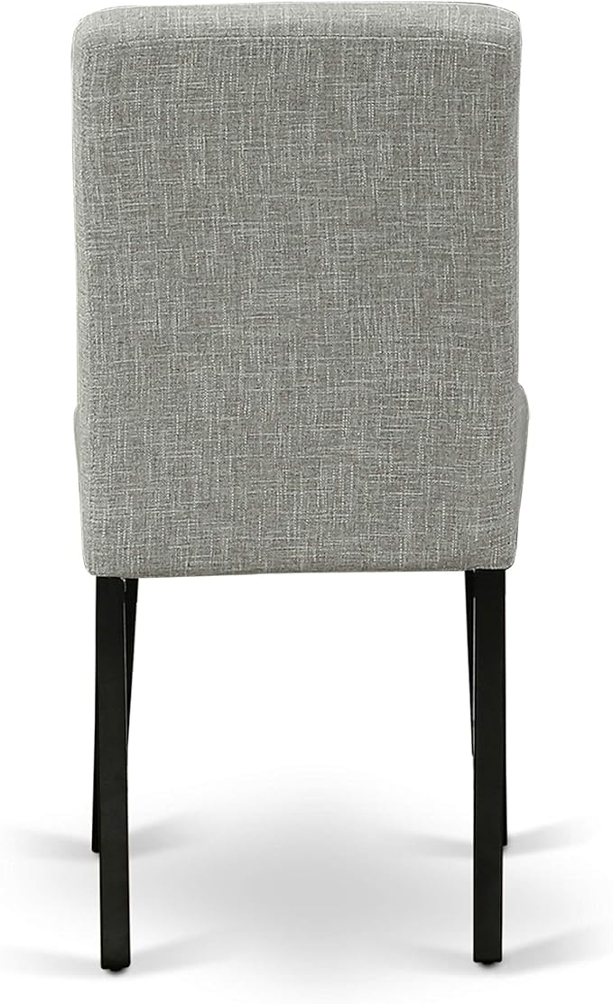 East West Furniture X696AB106-5 5 Piece Modern Dining Table Set Includes a Rectangle Wooden Table with X-Legs and 4 Shitake Linen Fabric Upholstered Parson Chairs, 36x60 Inch, Multi-Color