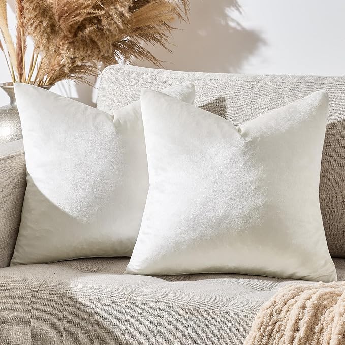 GIGIZAZA Velvet Pillow Covers 20x20: Pack of 2 Throw Pillows Soft Solid Covers - Image 7