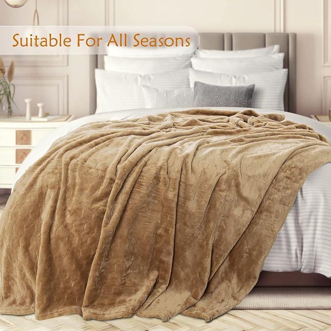 TOONOW Fleece Bed Blanket Queen Size 90x90 inches, Super Soft Fluffy Fuzzy - Image 2