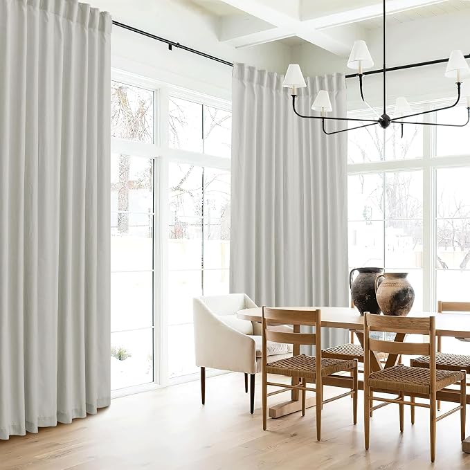 RYB HOME Linen Sheer Curtains for Living Room Bedroom, Back Tab 120 inches - Image 4