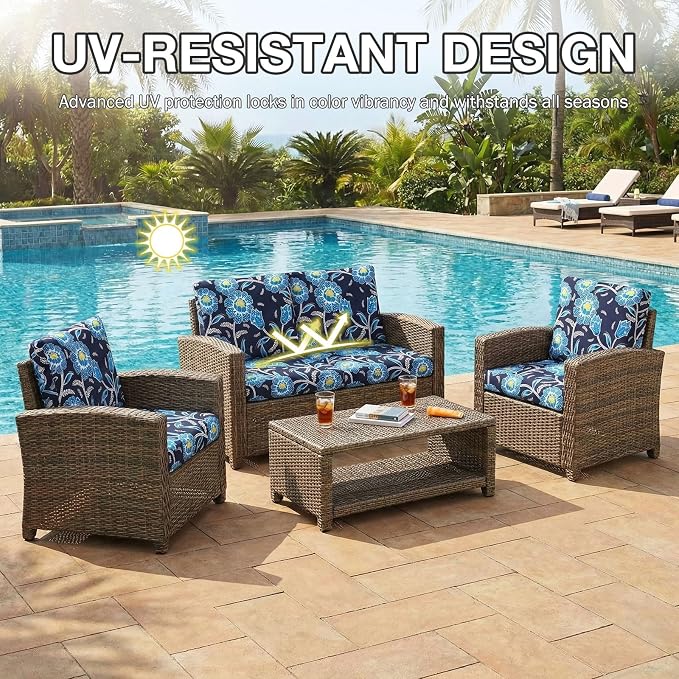 hyha 12Pcs Patio Cushion Covers, Stretch Outdoor Couch Cushion Covers, Washable - Image 6