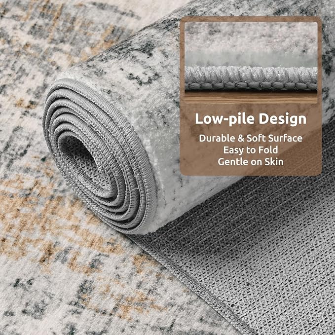 AMOAMI 2 x 10 Hallway Runner Rug Non Slip Super Soft Long Runner Rugs Machine - Image 4