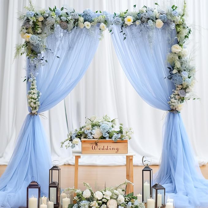 20ft x 15ft Baby Blue Tulle Backdrop Curtain - Image 8