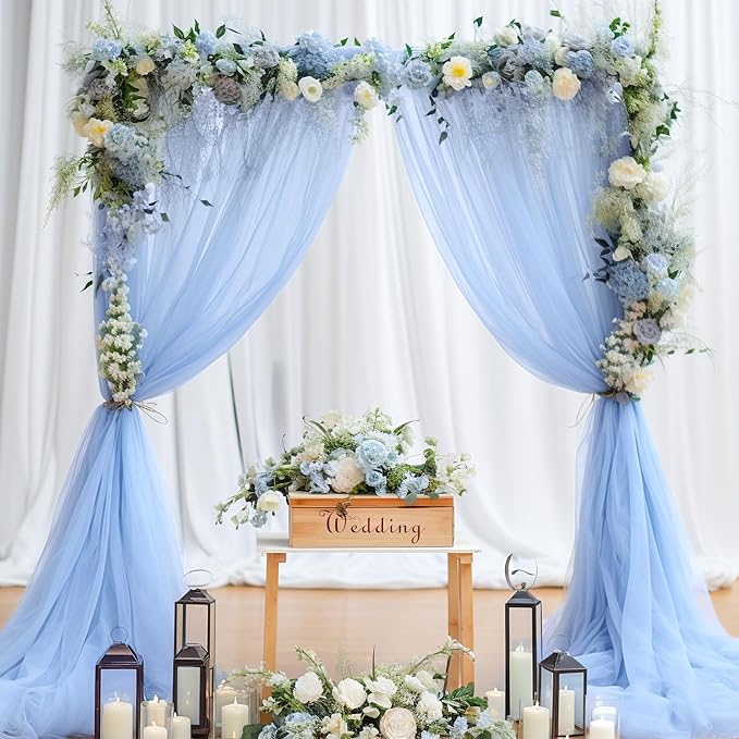10ft x 12ft Baby Blue Tulle Backdrop Curtain - Image 8