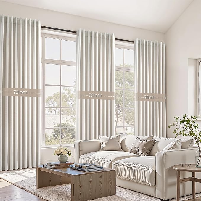 Topfinel Extra Wide 70 Inch Length Blackout Curtains 108 Inches Long 2 Panels - Image 5