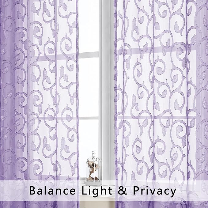OWENIE Furman Sheer Curtains 63 inch Length - Image 5