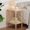 LUCKNOCK Solid Wood Side Table, Small Vintage End Table, Narrow Couch Side Table with Storage, Skinny Nightstand Bedside Table for Small Spaces, Bedroom, Living Room, Farmhouse, No-Tool Assembly.