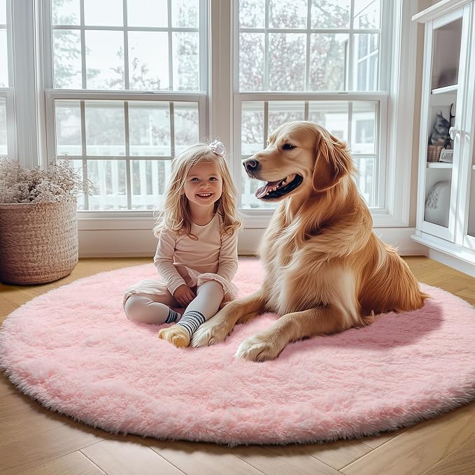 ONASAR Light Pink Round Area Rugs 2ft - Image 5
