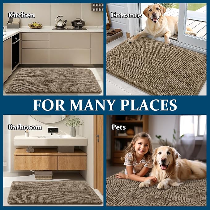 OLANLY Dog Door Mat for Muddy Paws 30x20, Absorbs Moisture and Dirt, Absorbent - Image 8