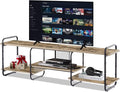 VECELO TV Stands for 75 Inch,Entertainment Center/Media Console Table with Adjustable Storage Shelves for Living Room/Bedroom,Grey