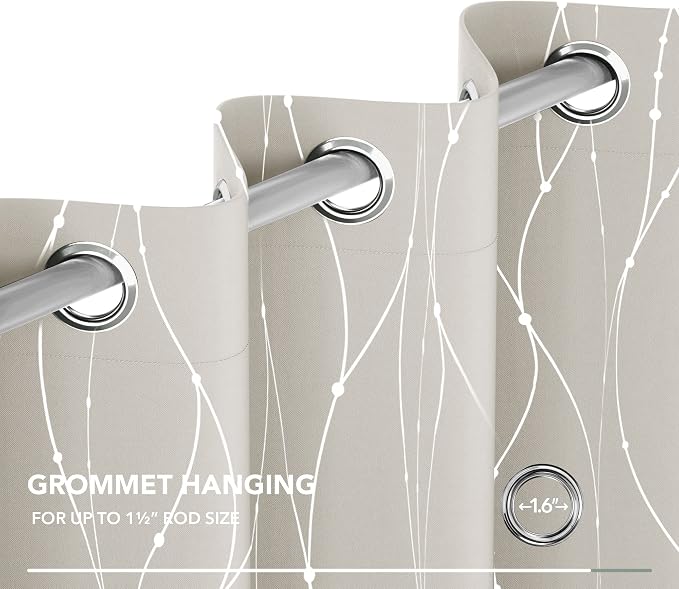 Deconovo Beige Curtains for Living Room, Light Darkening Soundproof Drapes - Image 7