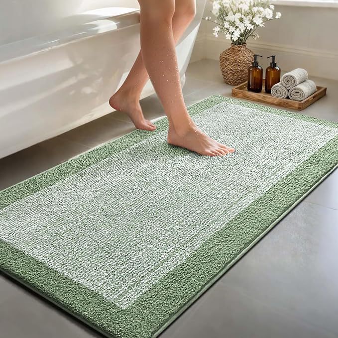 48x24 Long Bathroom Rugs Washable Non Slip, Soft Absorbent Quick Dry Mats by Unknown