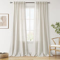 Nanspring Mousse White Linen Curtains 96 Inches Long by Nanspring