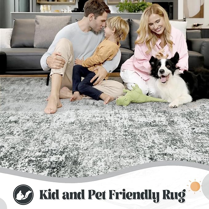 XLUEZ 9x12 Area Rug for Living Room, Washable Modern Abstract Large Area Rug - Image 3