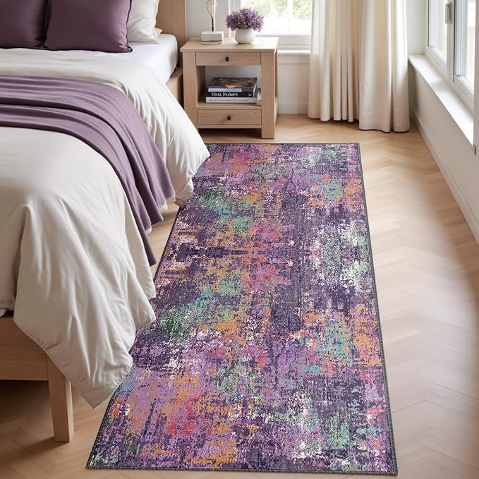 Washable Area Rugs 2'x8' Non-Slip Modern Abstract Soft - Image 3