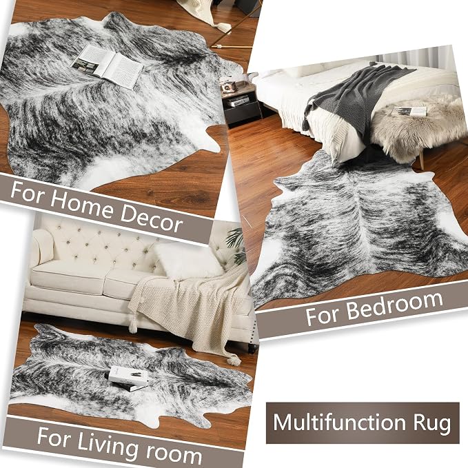 AROGAN 8×10 Feet Western Decor Faux Fur Cowhide Rug, Premium Animal Skin Cow - Image 5