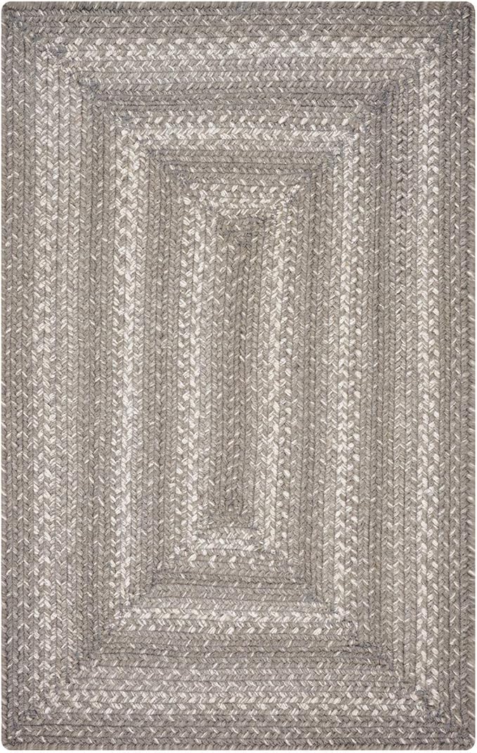 Grey Cloud Small Braided Rug, 27x45 Rectangle - Grey, Handmade with Jute - Warm Farmhouse Decor, Perfect for Kitchens and Entryways - Durable and Easy to Clean