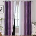 Estelar Textiler Purple and Greyish White Ombre Blackout Curtains 84 Inches Long by ESTELARTEXTILER