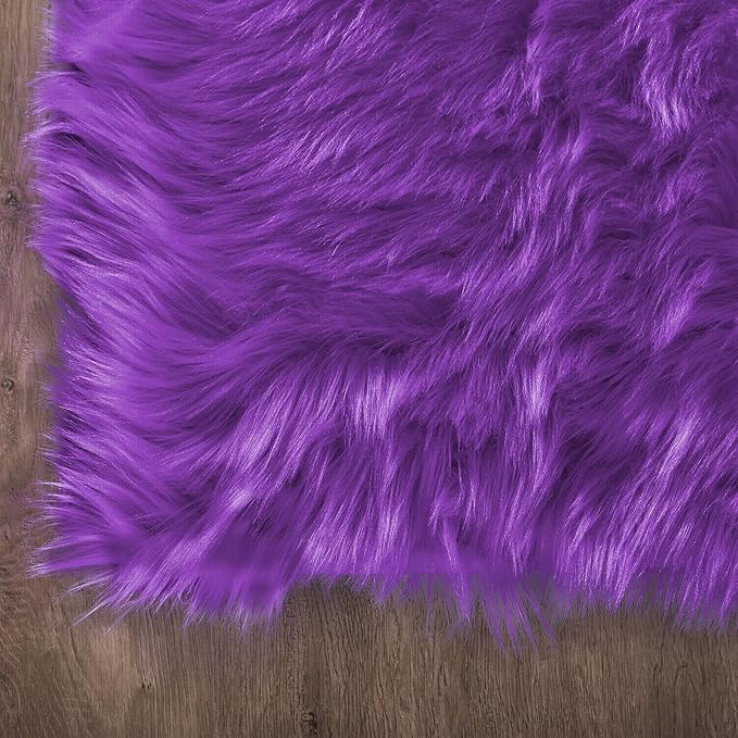 Latepis Runner 2x6 Purple Sheepskin Throw Rugs Washable Faux Fur Rug Shag - Image 6