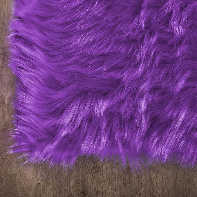 Latepis Washable Runners 2x6 Fluffy Shaggy Rug Purple Faux Sheepskin Fur Rug - Image 5