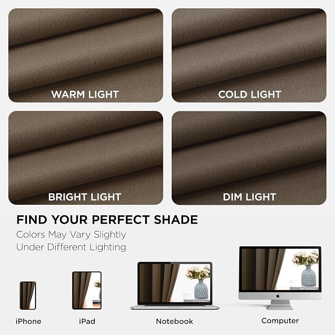 Joydeco Blackout Curtains 45 Inch Length 2 Panels Set, Thermal Insulated Long - Image 7