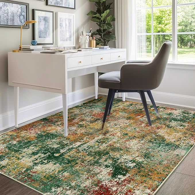 Washable Area Rugs 9'x12' Non-Slip Modern Abstract Soft - Image 3