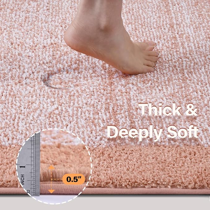 70x24 Long Bathroom Rugs Washable Non Slip, Soft Absorbent Quick Dry Mats - Image 4