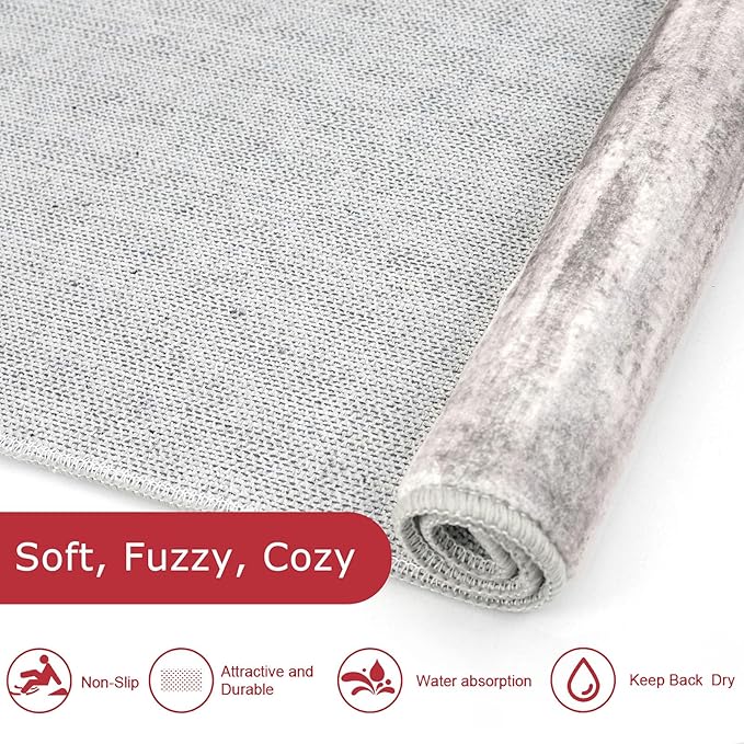KOZYFLY Abstract Modern Washable 3x5 Area Rug Non-Slip Large Kitchen & Entryway - Image 6