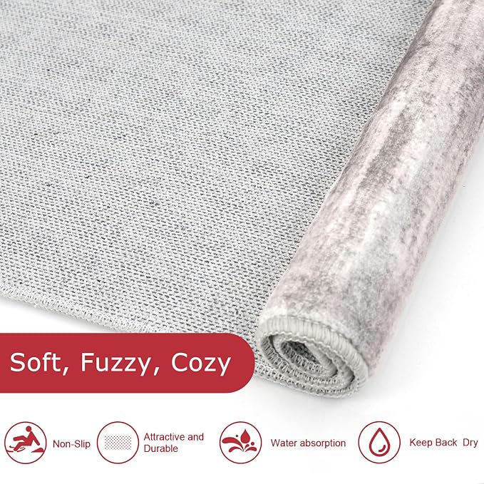 KOZYFLY Modern Abstract Washable Rug Runner 2.6x16 Hallway Rug Runner Non-Slip - Image 6