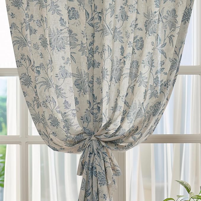 jinchan Linen Floral Curtains for Living Room - Image 7