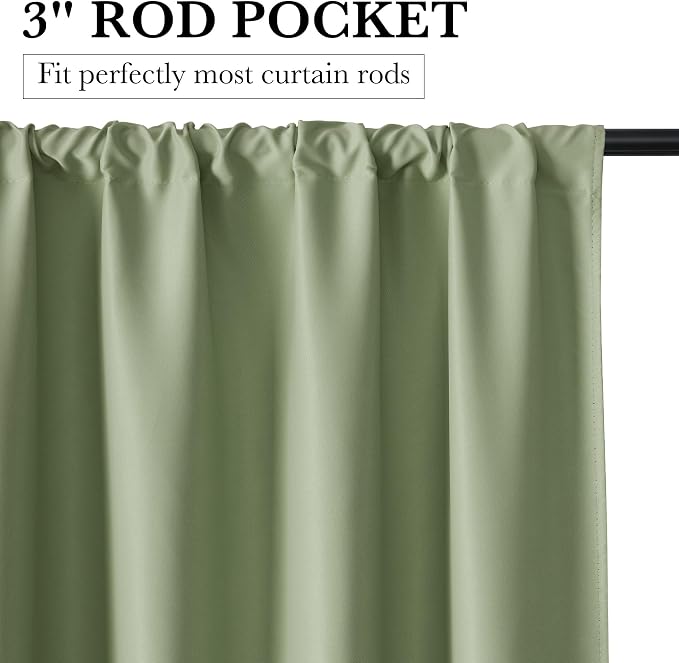 RYB HOME Bedroom Blackout Curtains 80 inches Long, 100% Blackout Thermal - Image 2