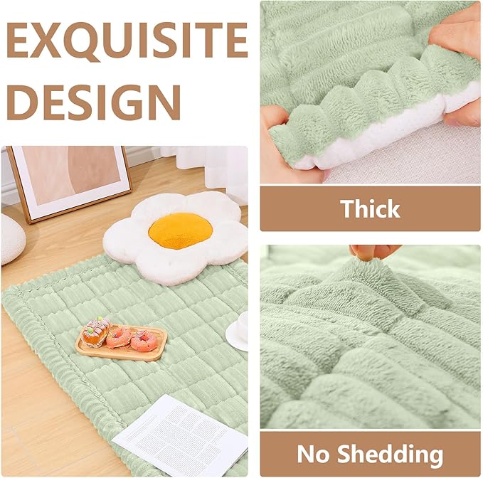 Smiry Couch Cover for Dogs Washable, Non Slip Fuzzy Pet Couch Covers for 3 Cushion Sofa Pet Friendly, Thick Soft Sofa Slipcovers Cushion Protector (Green, 27.6" x 82.7")