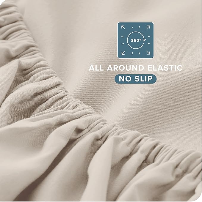 Bare Home Twin XL Sheet Set - 1800 Ultra-Soft Microfiber Twin Extra Long Bed Sheets - Double Brushed - Deep Pockets - Easy Fit - Extra Soft - 3 Piece Set - Bed Sheets & Pillowcases (Twin XL, Wheat)