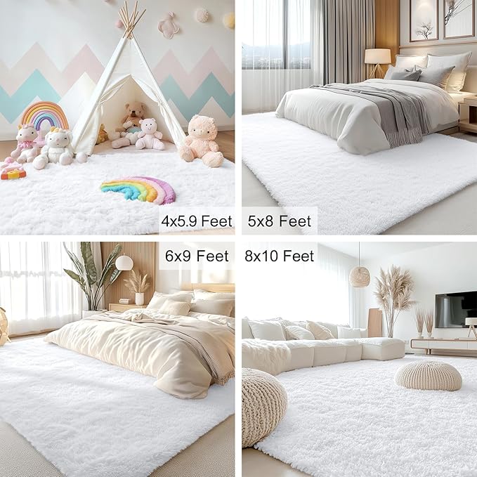 OLANLY 6x6 Area Rugs for Living Room Bedroom, Machine Washable Soft Fluffy - Image 6