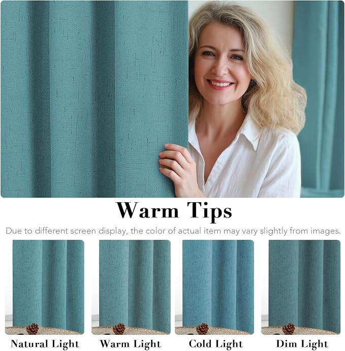 H.VERSAILTEX Linen Blackout Curtains 54 Inches Long 100% Absolutely Blackout - Image 5