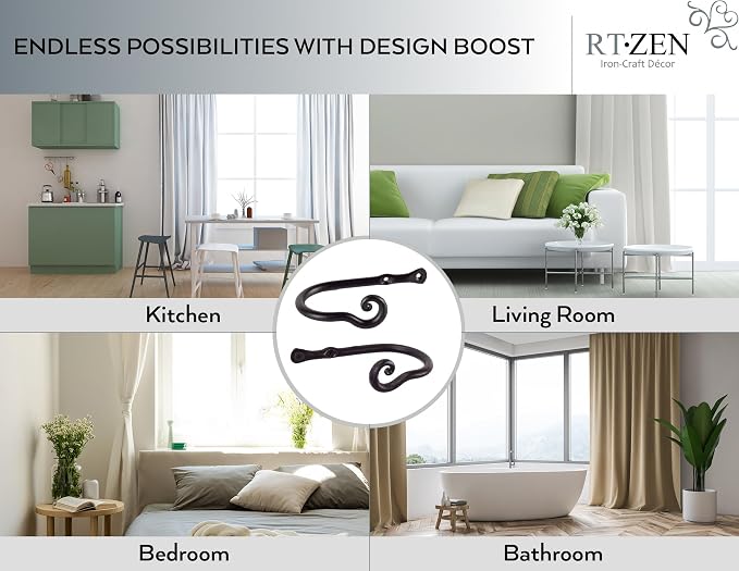 RTZEN Decorative Metal Curtain Tiebacks - Image 3