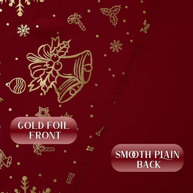 NICETOWN 2 Panels Christmas Red Curtains 42 x 84 Inch, Xmas Home Decor - Image 4
