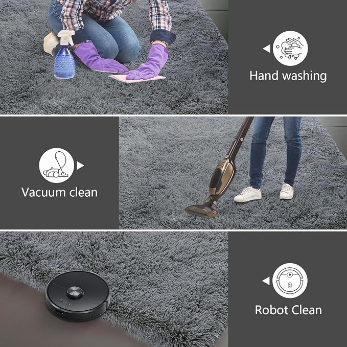 Shag Area Rugs for Bedroom Living Room, 5X8 Ultra Soft Fluffy Area Rugs for Dorm - Image 5