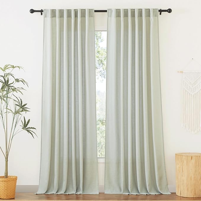 RYB HOME Natural Linen Curtains by RYBHOME